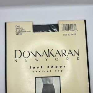 Vintage 1992 DONNA KARAN Plum sheer TIGHTs
